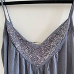 Forever 21 Gray Sequin Embellished V-Neck Blouse Size L New W/O Tag Photo 2