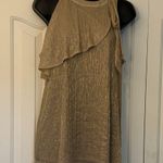Nine West Shimmering Gold Halter Top Women Size Large Photo 0