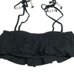 Aerie  Bikini Top Bandeau Ruffle Play Removable Cups Black S Photo 1