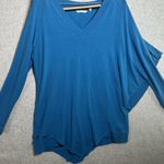 Soft Surroundings  Large Sweater Top Womens Blue Vneck Long Sleeve Layered Photo 3