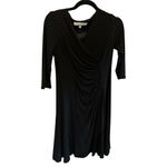 Evan Picone  Women's 3/4 Sleeve‎ Black A-Line Dress Ruched Size 4 Photo 4