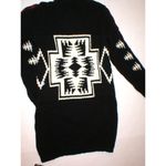 New Womens NWT Jumper MSGM Italy Wool Sweater Dress M Black White Nordic Long Size M Photo 8