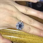 Natural Star Sapphire Moissanite Sterling Silver Ring Photo 1