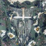 Free People  Magic Mystery Tunic Dress Size S Green Moody Floral Boho Bell Sleeve Photo 3