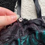 Victoria's Secret Vintage Victoria’s Secret Emerald Green and Black Lace Bra 36C Photo 4