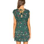 Tularosa  Lindsay Dress in Emerald Ruffled Sleeves Embroidered Sparkle Size Small Photo 1