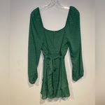Trixxi  Womens Green Belted Dress Long Sleeve Ruffled Skirt Juniors Size 9 Photo 2