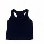 basic black racer back cropped tank top Size L Photo 1