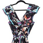 PATBO Cordel Print Belted Midi Dress NWT Sz 4 Black Photo 3