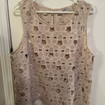 Loft NWOT Beige Crochet Sleeveless Blouse Photo 0