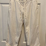 Old Navy  Pants Womens Sz 4 White Linen Stretch‎ Lined Roll Cuff Wide Leg VTG Y2K Photo 0