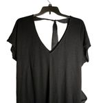 Lou & grey Women's Black Linen Blend Tie Back Pockets Shift Dress Small *Pinhole Photo 2