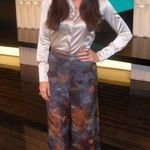 H&M  high waist wide leg flowy floral see through pants with shorts​ Photo 1