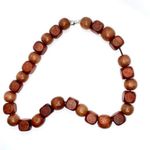 Handmade Wooden Beaded Necklace Cherry-tone Wood Photo 1