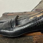 Talbots Vintage Croc Embossed BlackLeather loafers Minimalist Size 7 Photo 7