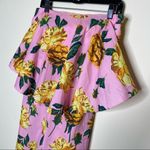 ASOS Bandeau Jumpsuit Pink Floral Drape Detail Wide Leg Crop Pant Photo 3