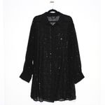 Rinku Dalamal Sequin Shirt Dress Size XL Rdalamal for Anthropologie Black Photo 1