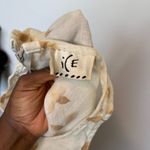 Vintage 90s Linen Cream White Floral Mini Dress Photo 5