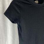 Bozzolo black short sleeves ribbed cropped top woman’s size small Photo 3