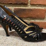 Michael Kors  Black Pumps Size 8 Women's Heels Sz 8 Carmen Cage Heels Photo 7