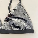 SKIMS NWOT  Silver Sequin Triangle Bralette Photo 8