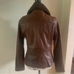 Michael Kors faux fur-trimmed leather jacket Size M Photo 3