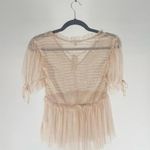 Miami Delicate Blush Pink Smocked Top with Puff Sleeves Photo 1
