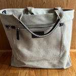 Banana Republic  Beige Heavy Canvas‎ Shoulder Tote Bag  22” x 13” Handles Pockets Photo 0