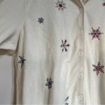 White Stag Women's  Button Front Long Sleeve Embroidered Fleece Sweater Size 22W‎ Photo 6