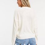 Brave Soul  by Asos Kansas V Neck Knit Women’s Sweater Ivory size Small Photo 10