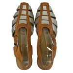 Latigo  Silver Leather Fisherman Sandals Sz 6.5‎ Buckle Strappy Boho Flat Coastal Photo 4