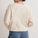 Madewell NWT  Val Waffle-Knit Relaxed V-Neck Top in Deep Purple Photo 8