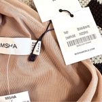 Misha Collection MISHA Tansy Ruched Sparkle Mesh Midi Dress in Champagne Photo 13