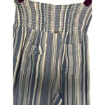 Billabong  Womens Striped Smocked pants flowy gauzy Blue & White 100% Cotton S Photo 6