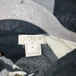 J Crew Plaid Quarter Zip Flannel Shirt Women Medium Black White Photo 7