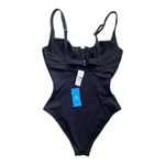 Cupshe NWT--BLACK SLIM & SCULPT BLACK ONE PIECE SWIMSUIT Photo 3