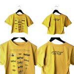 Fifth Sun  Dragonfly Crop Top T Shirt Womens Yellow XS Extra Small Raw Hem Cute Photo 1