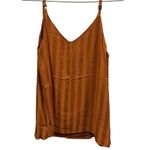 Sugar Lips  Rust Spaghetti Strap Tonal Stripe Button Accent Cami Tank Top Small Photo 6