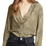 Rag and Bone Shields Top Blouse Shirt Long Sleeve Silk Leopard Print Size Small Photo 0