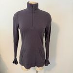 Cuddl Duds  Dark Grey Long Sleeve Quarter Zip Pullover with Thumbholes Size Small Photo 1