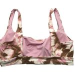 Aerie  Swim Womens Tie-Dye Bikini Top Scoop Removable Cups Pink Brown M Photo 1