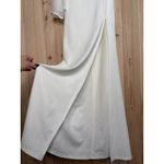 Lulus NWT  Majestic Attitude White Cape Sleeve One-Shoulder Maxi Dress Wedding S Photo 4