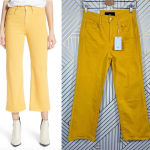 3x1 W4 Shelter Jeans Pants Wide-Leg Crop Vintage Overdyed Denim Yellow Size 23 Photo 1