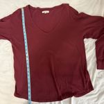 Madewell Long Sleeve V Neck Maroon Shirt Size Medium Photo 5