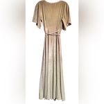 Baltic Born Meghan Velvet‎ Wrap Maxi Dress Champagne color Tan Photo 4