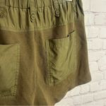 Ulla Johnson  olive green designer mixed media shorts retro chic button accent Photo 8