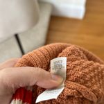 Aerie  Burnt Orange Brown Waffle Oversize Varsity Stripe Cardigan Photo 4