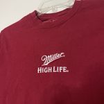 Miller High Life red embroidered crew neck short sleeve tshirt size small Photo 2