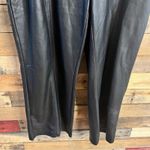 7 For All Mankind  Black Faux Leather Crops Size Large‎ Photo 3