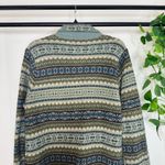 Talbots 100% Lambswool Nordic Fair Isle Duster Sweater Cardigan size L Large Photo 6